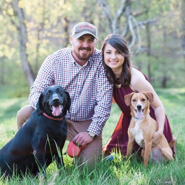 My dogs in my engagement pictures