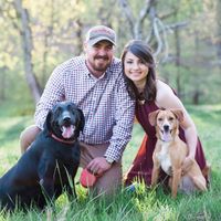 My dogs in my engagement pictures