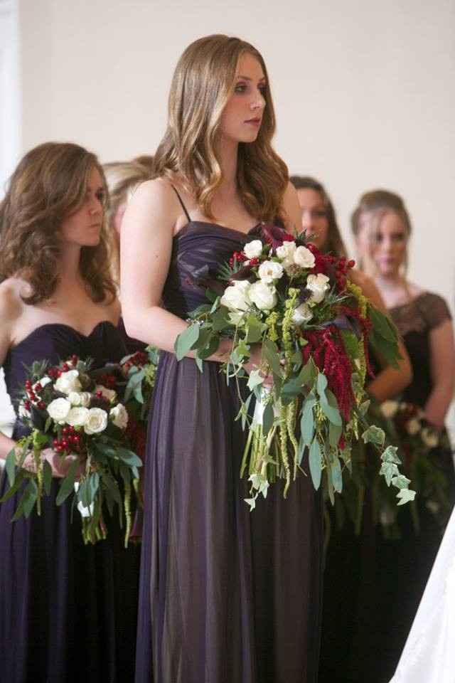Mismatched bridesmaid attire