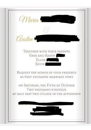 Parents names on the invitations 1
