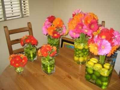 How would you place these centerpieces on a table?