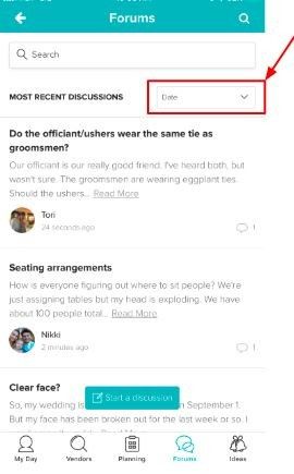 App - Sort Forum Discussions