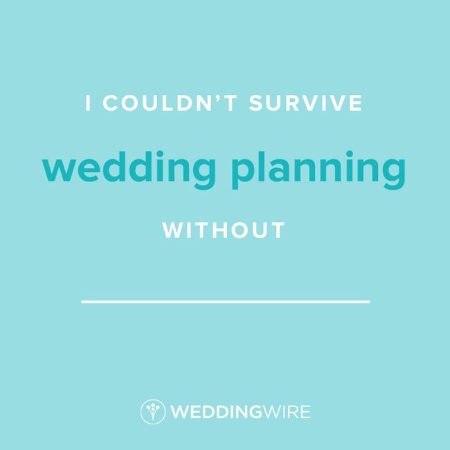 Fill In The Blank: I couldn't survive wedding planning without _____ 1