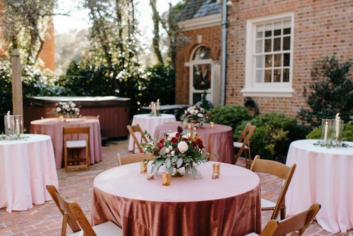 Pink Decor - Brick Courtyard Wedding