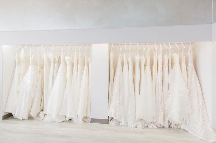 Wedding Dresses on Rack at Store