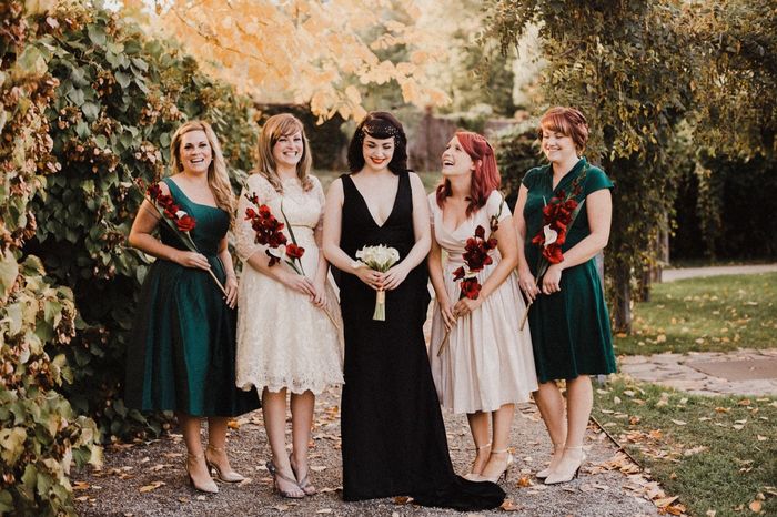 Bride In Black, what color should the Bridesmaids wear? 8