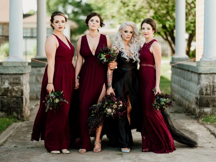 Bride In Black, what color should the Bridesmaids wear? 9