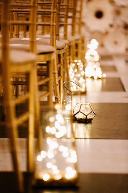 String lights for ceremony aisle 6