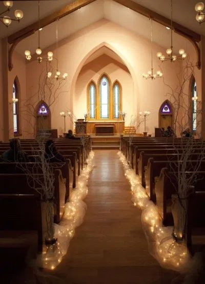 String lights for ceremony aisle 7