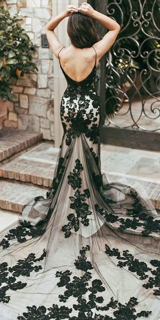 Show me dark lace over nude/ivory dress options 9