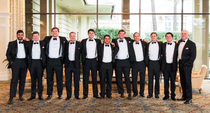 Groomsmen wearing different brand black suits? Does anyone have pics like this? 2