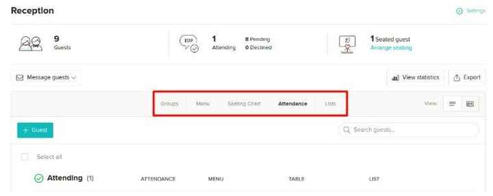 Sort Guest List by Attendance