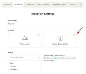 Guest List Event Settings - Create Seating Chart