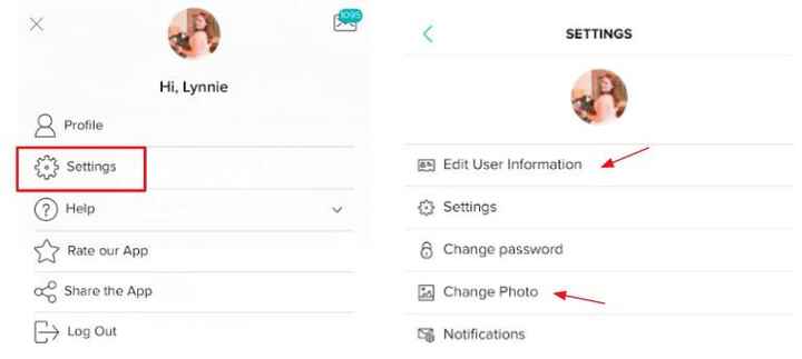 How to change your username and profile photo from the app