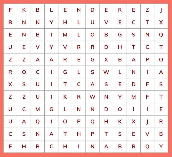 Wedding Registry Word Search