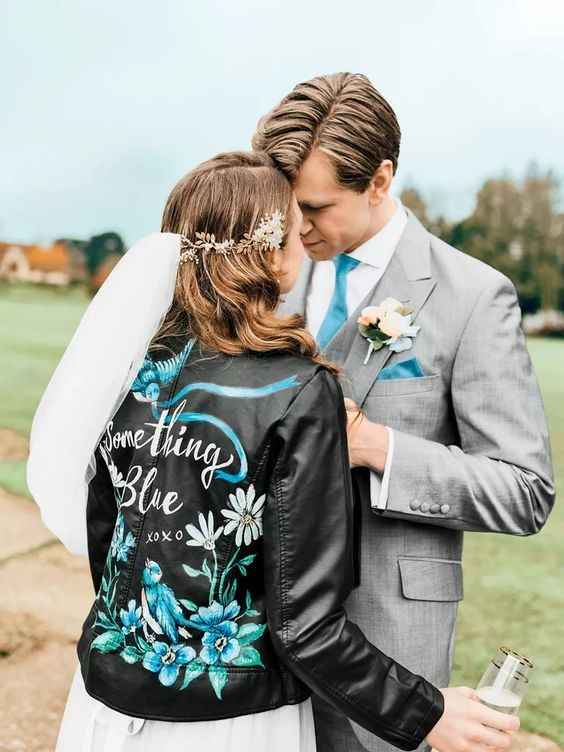 Something Blue Leather Bridal Jacket