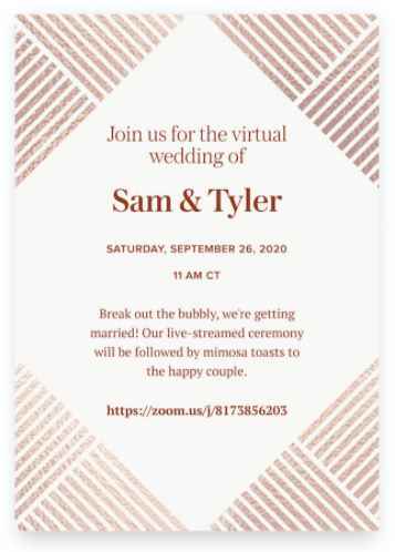 Virtual wedding store invitations