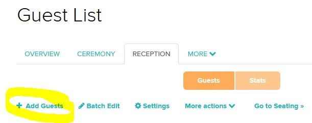 Add Guests to Guest List: