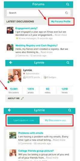 App - Profile Page and Past Discussions