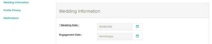 Change Wedding Date in Settings