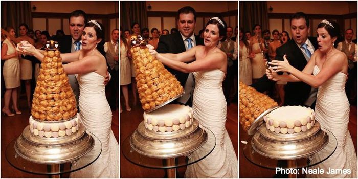 Would you rather... knock over the cake or trip walking down the aisle? 1