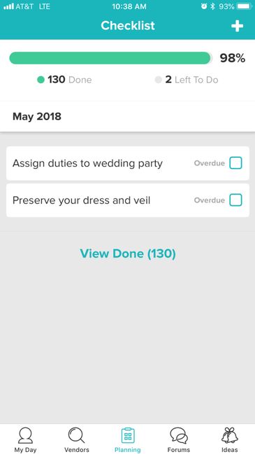 View Done Checklist Items - App