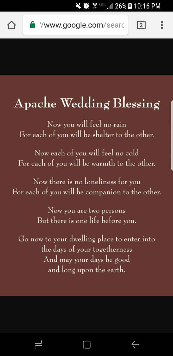 What are your ceremony readings?