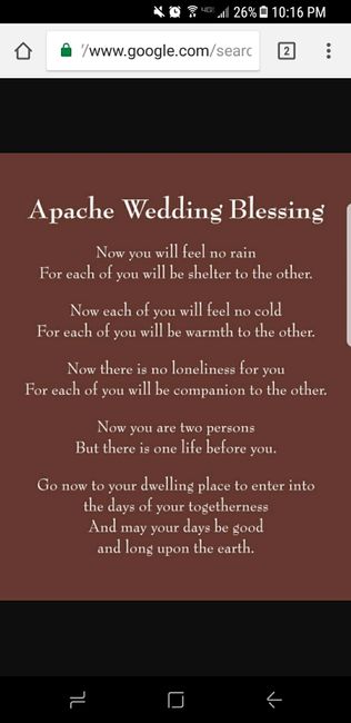 What are your ceremony readings?