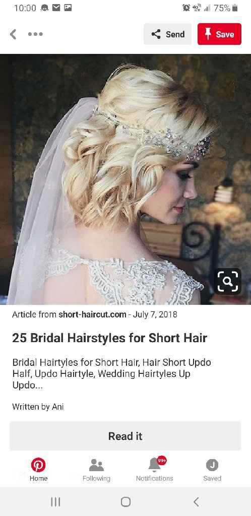 diy makeup and chin-length hair (older bride) - 3