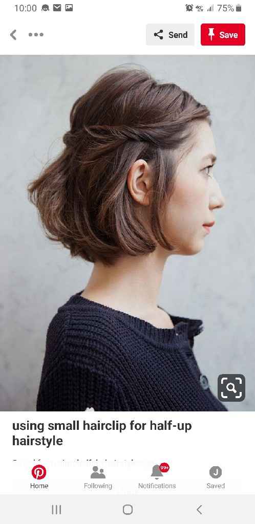 diy makeup and chin-length hair (older bride) - 4