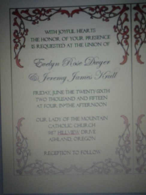 Invitations and my mom.... :(