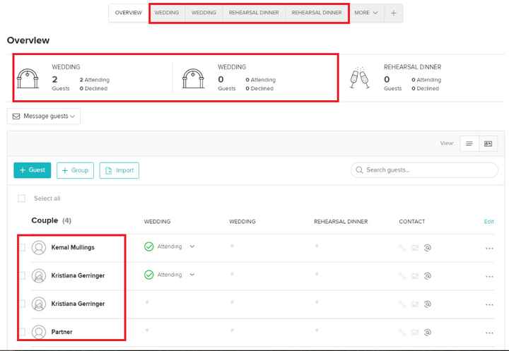 Duplicate Events and Couple?