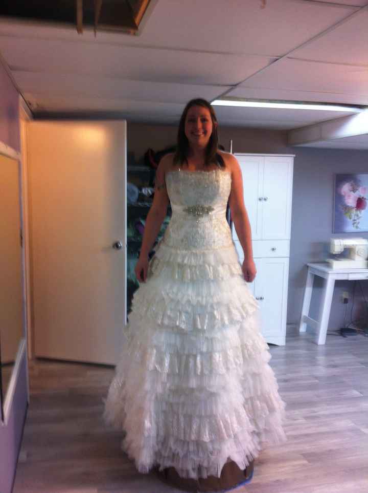 Its done. My dress is cut in half..