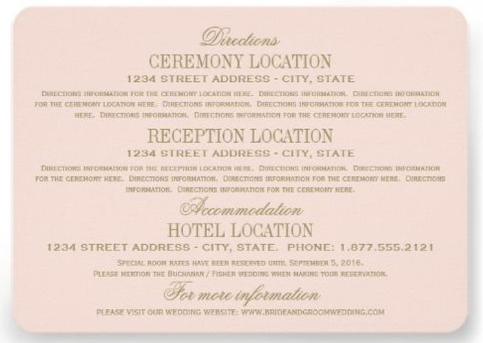 Wedding Invite with Reception Details