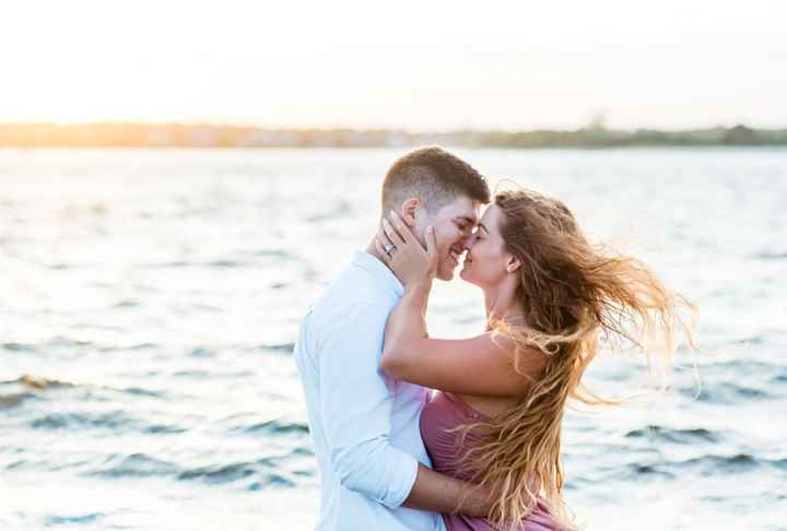 Engagement Pictures on the Beach Kissing