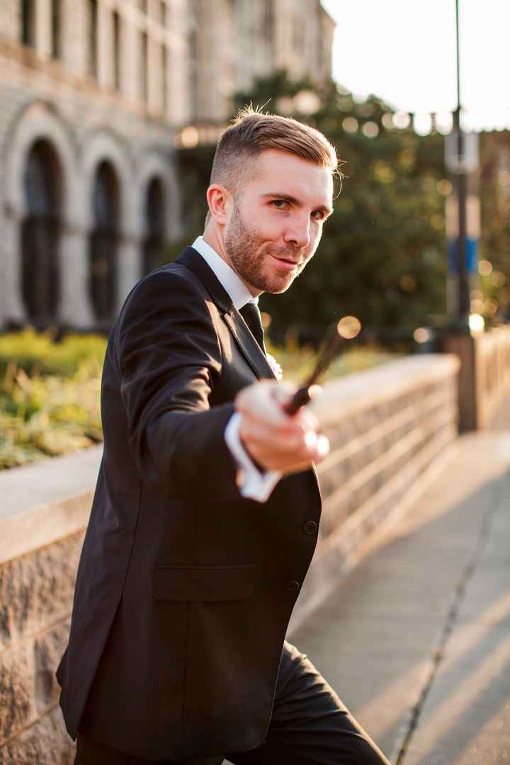 casting spells with the wand I made for him!