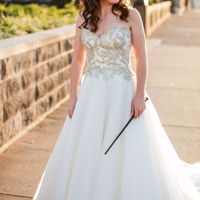 laughing at all the cars honking as they pass