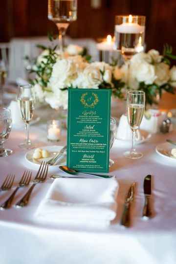 Green table top menu