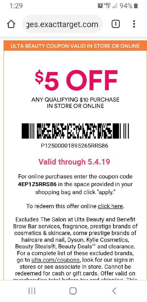Coupons from ulta and shutterfly - 1