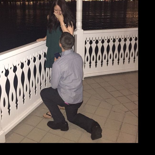 Post a photo of your fiance proposing!