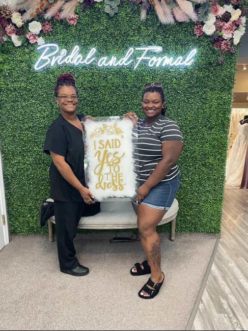 How many dresses did you try on before you found the one? 1