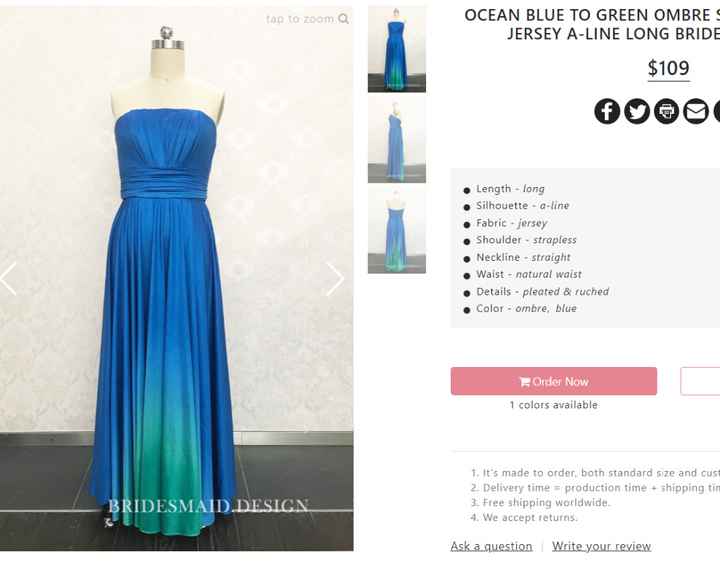 In our budget!!! I just feel it's special. But do u think this blue green ombre color ok for a weddi