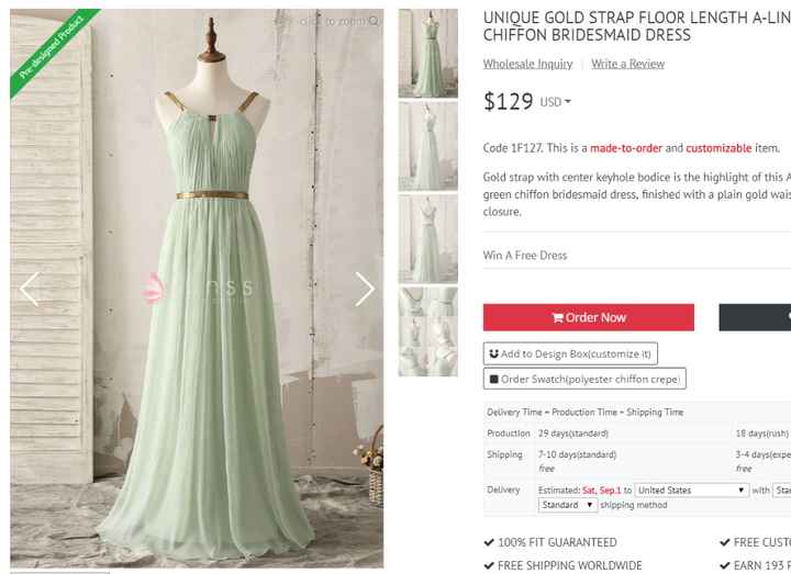 I think this is the safest choice...this light green will match my gown well 