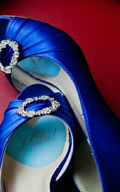 Blue wedding shoes
