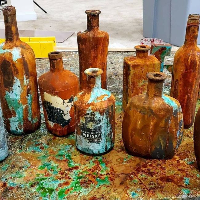 Wine & whiskey bottle center pieces? - 2
