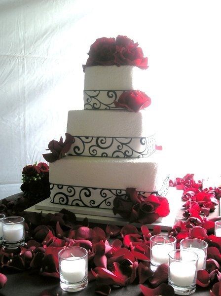 Black/Red Damask Wedding