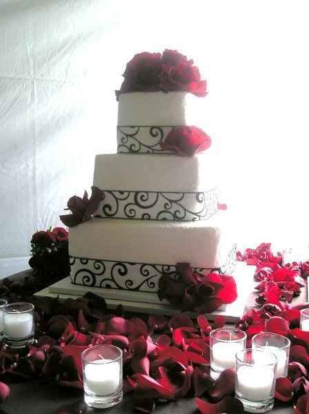 Black/Red Damask Wedding