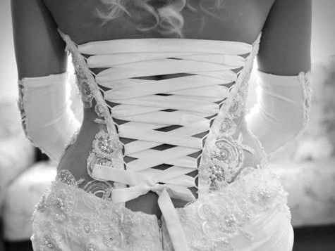 I had an open corset back put into my dress...
