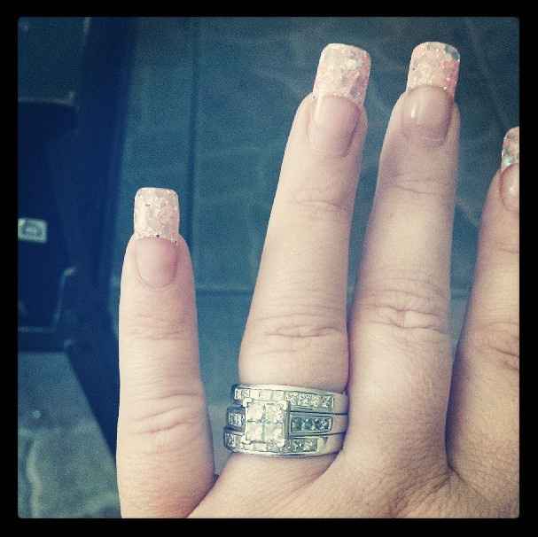 Post your engagement rings... after the wedding band was added!