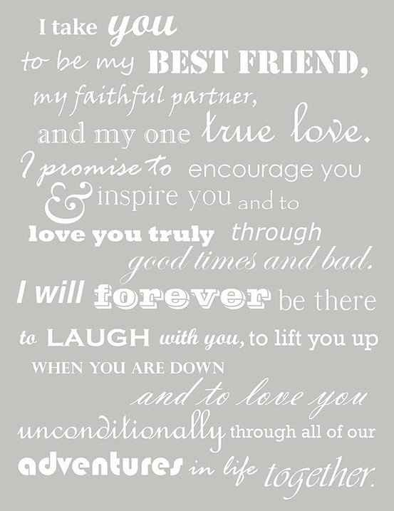 Wedding vows...